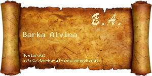 Barka Alvina névjegykártya